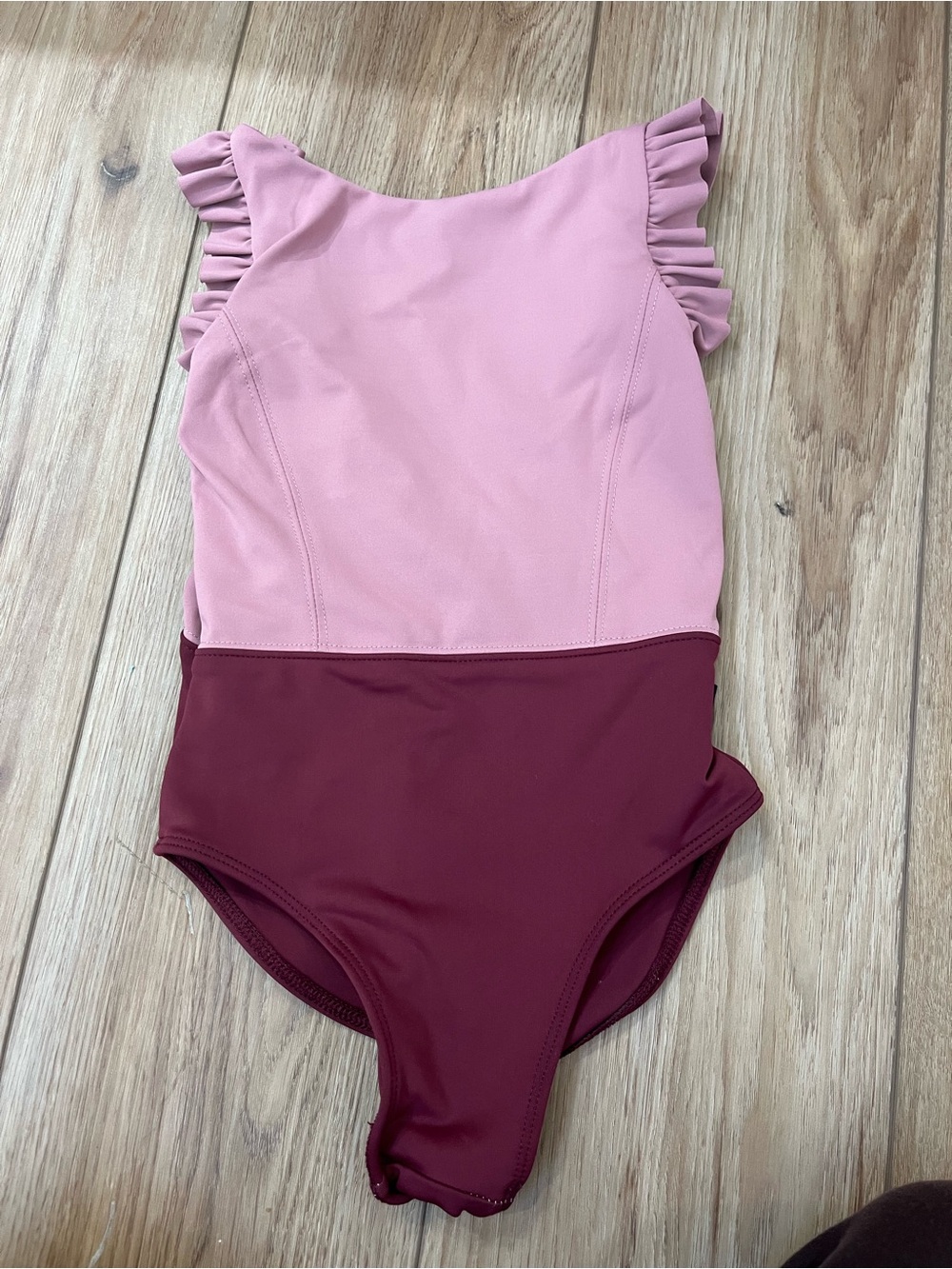 Tiger Friday Rose Pink and Maroon Leotard - Child Medium